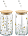 Trinkglas mit Deckel & Strohhalm, Bienen (450 ml) BOLTZE