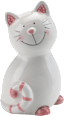 Keramikspardose, Katze, weiß-rosa BOLTZE