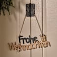 Holzschriftzug "Frohe Weihnachten", schwarz-natur-gold beglittert BOLTZE