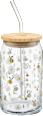 Trinkglas mit Deckel & Strohhalm, Bienen (450 ml) BOLTZE