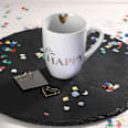 Kaffeebecher 'Be happy' weiß BOLTZE