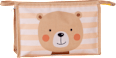 Kulturbeutel Kinder braun gestreift mit Bär  Fabrizio