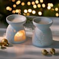 Keramikduftlampe mit Ausstanzung, matt/weiß BOLTZE