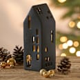 Dekoaufsteller, Haus mit LED, schwarz (20 cm) BOLTZE