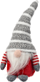Stoffwichtel mit geringelter Mütze, grau-weiß-rot BOLTZE