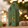 Dekoaufsteller, Haus mit LED, grün (20 cm) BOLTZE