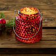 Windlicht aus Glas, Noppen, bordeaux BOLTZE