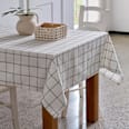 Tischdecke aus Baumwolle/Leine, kariert/offwhite (180x140 cm) BOLTZE
