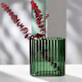 Vase aus Glas, geriffelt, grün (18x18x9 cm) BOLTZE