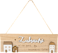 Holzschild "Zuhause", natur-weiß BOLTZE