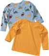 2er Pack Langarmshirts, Gr. 98, aus Bio-Baumwolle, gelb, blau ALANA