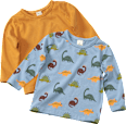 2er Pack Langarmshirts, Gr. 98, aus Bio-Baumwolle, gelb, blau ALANA