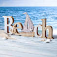 Holzaufsteller "Beach" mit Filzboot BOLTZE
