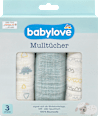 Mulltücher blau/weiß Dino babylove
