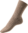 Socken mit Bio-Wolle & Ripp-Struktur braun Gr. 39-42 Fascino