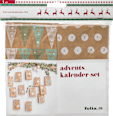 Adventskalender-Set mit bedruckten Papiertüten, Kordel & Stickern, natur-mint Dekorieren & Einrichten