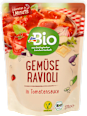 Fertiggericht, Ravioli mit Gemüse gefüllt in Tomatensauce dmBio