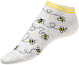 Sneaker Socken mit Bienen-Muster weiß, Gr. 39-42 Fascino