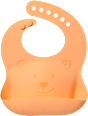 Babylätzchen mit Auffangschale Bärchen aprikose, Silikon babylove
