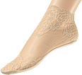 Socken mit Spitze braun Gr. 39-42 Fascino