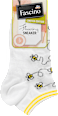 Sneaker Socken mit Bienen-Muster weiß, Gr. 35-38 Fascino