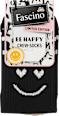 Crew Socken mit Smiley-Motiv schwarz Gr. 39-42 Fascino