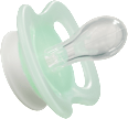 Schnuller für Neugeborene symmetrisch, Silikon, rosa/grün, Gr. 0 babylove