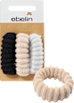 Haargummi gerippt schwarz, beige, grau ebelin