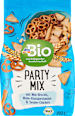 Party Mix, Mini-Brezeln, Mohn-Knusperstangen & Sesam-Cracker dmBio