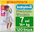 Windeln Premium  Monatspack Gr. 7 XXL 16+ kg babylove