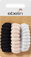 Haargummi gerippt schwarz, beige, grau ebelin