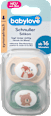 Schnuller Silikon symmetrisch, beige/grün, Gr.3, ab 16 Monate babylove