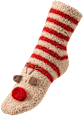 Kuschelsocken mit Rentier-Motiv, beige & rot Gr.35-38 Fascino