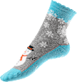 ABS Socken XMAS mit Schneemann-Motiv, blau & grau, Gr. 35-38 Fascino