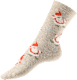 Socken XMAS mit Weihnachtsmann-Motiv, beige, Gr. 35-38 Fascino