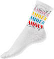 Crew Socken "Amour", weiß & bunt, Gr. 35-38 Fascino