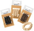 Haargummis Spirale schwarz/braun/beige ebelin