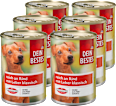 Nassfutter Hund, reich an Rind mit Leber, Multipack (6x400 g) Dein Bestes