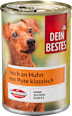 Nassfutter Hund reich an Huhn mit Pute, Multipack (6x400 g) Dein Bestes