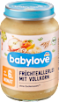 Bio bébidesszert gyümölcsök teljes értékű gabonapelyhekkel, 6. hónapos kortól babylove