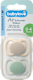 Schnuller Air Silikon anatomisch, braun/grün, Gr.1, 0-6 Monate babylove