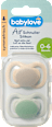 Schnuller Air Silikon symmetrisch, braun/grün, Gr.1, 0-6 Monate babylove