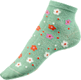 Sneaker Socken mit Blumen-Muster grün Gr. 35-38 Fascino