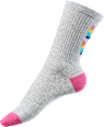 Crew Socken "Love" grau & pink Gr. 35-38 Fascino