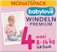 Windeln Premium Gr. 4 Maxi (8-14 kg), Monatspack babylove