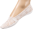 Füßlinge mit Spitze & Baumwoll-Sohle weiß Gr. 35-38 Fascino