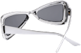 Dreieckige Party-Brille in Silber SUNDANCE