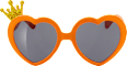 Orangene Party-Sonnenbrille in Herzform mir Krönchen-Detail SUNDANCE