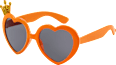 Orangene Party-Sonnenbrille in Herzform mir Krönchen-Detail SUNDANCE