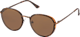 Sonnenbrille Erwachsene mit braunem Metallrahmen und braun getönten Scheiben SUNDANCE